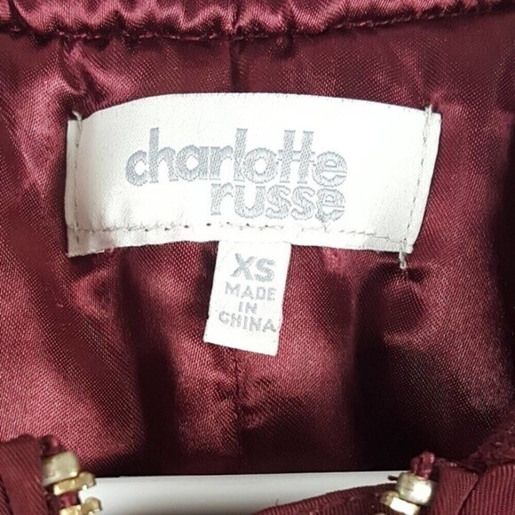 Charlotte Russe Bomber Jacket Womens Extra Small Full Zip Pockets Casual - Picture 5 of 7